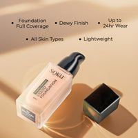 SOKU Fidelity Forever Liquid Buildable Coverage Foundation | With Shea Butter & Vitamin E | For All Skin Types | Satin Finish, Long-Lasting with a Silky Texture (Bronzed-03) - 30ml