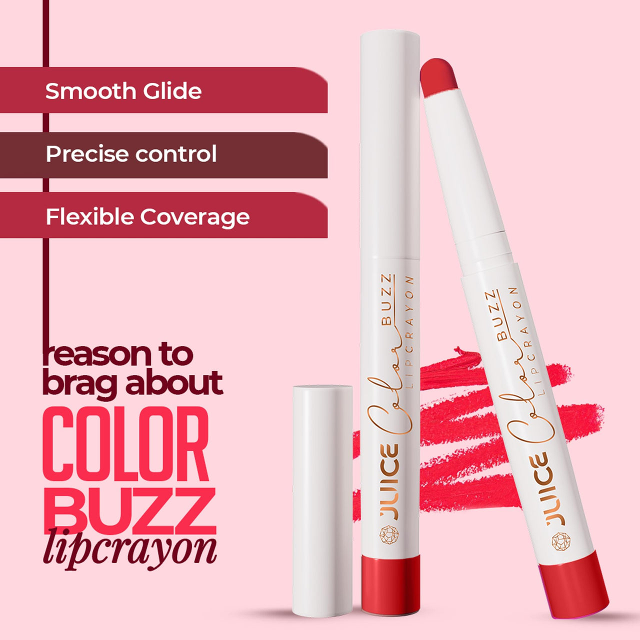 Juice Color Buzz Lip Crayon With Bio Retinol, SPF15 & Natural Moisturizing Factors (Brick - M06)