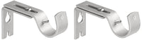Basics Adjustable Curtain Rod Wall Bracket Hooks, Set of 2, Silver Nickel - 4-Pack (8 Brackets Total)