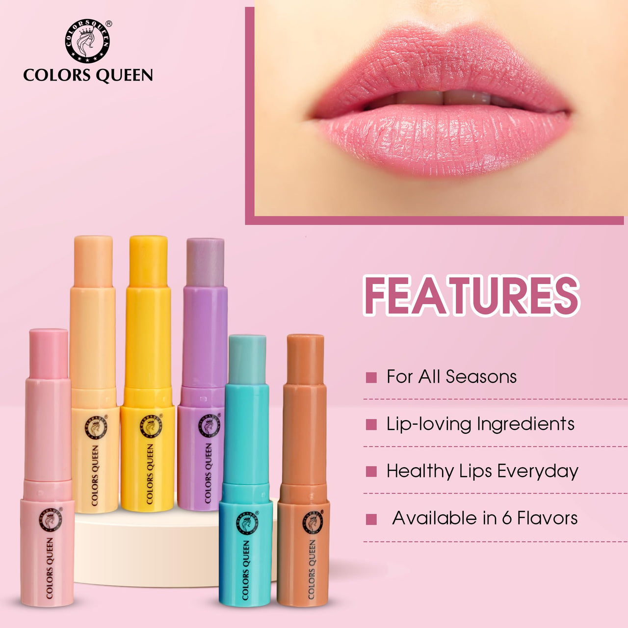Colors Queen Lip Softner Color Changing Lip Balm for Dry & Chapped Lips Enriched with Jojoba Oil & Olive Oil | Moisturizing & Nourishing Lip Balm (03)