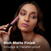 Pilgrim Liquid Matte Lipstick - Rosy Darlin' | Lipstick for Women with Hyaluronic Acid & Spanish Squalane | Transferproof, Long Lasting & Non Drying with Hydrating Ingredients 3gms