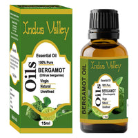 Indus Valley 100% Pure Natural & Organic, Undiluted Bergamot Essential Oil & Glass Dropper for Skin, Hair Care -15ml