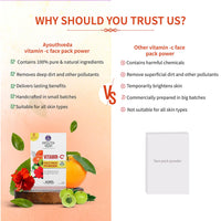 Ayouthveda Vitamin C Face Pack Powder Men & Women | Helps to reduce Pigmentation & Acne & Enhances skin Glow|Enriched with Fruits and Herbs | Makes Skin Soft & Supple (10g X 8 Sachets)(Pack Of 1)