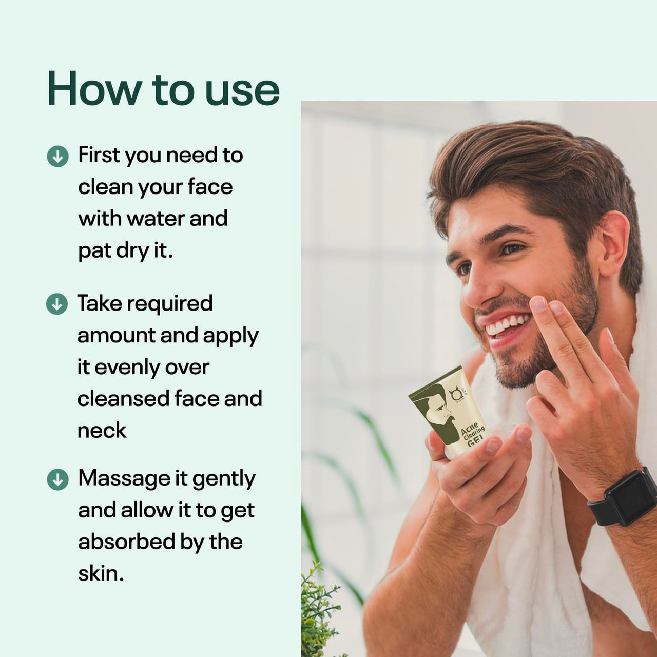 Qraa Men Qraa Acne Therapy Set- Pack Of Acne and Pimples Clearing Face Wash 100ml and Acne Gel 50ml, 100 ml (Pack of 2)