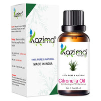 KAZIMA Combo of Citronella Oil & Lemongrass Essential Oil for use in Mosquito Repellent, Hair Growth, Acne, Aromatherapy, 15 ml each