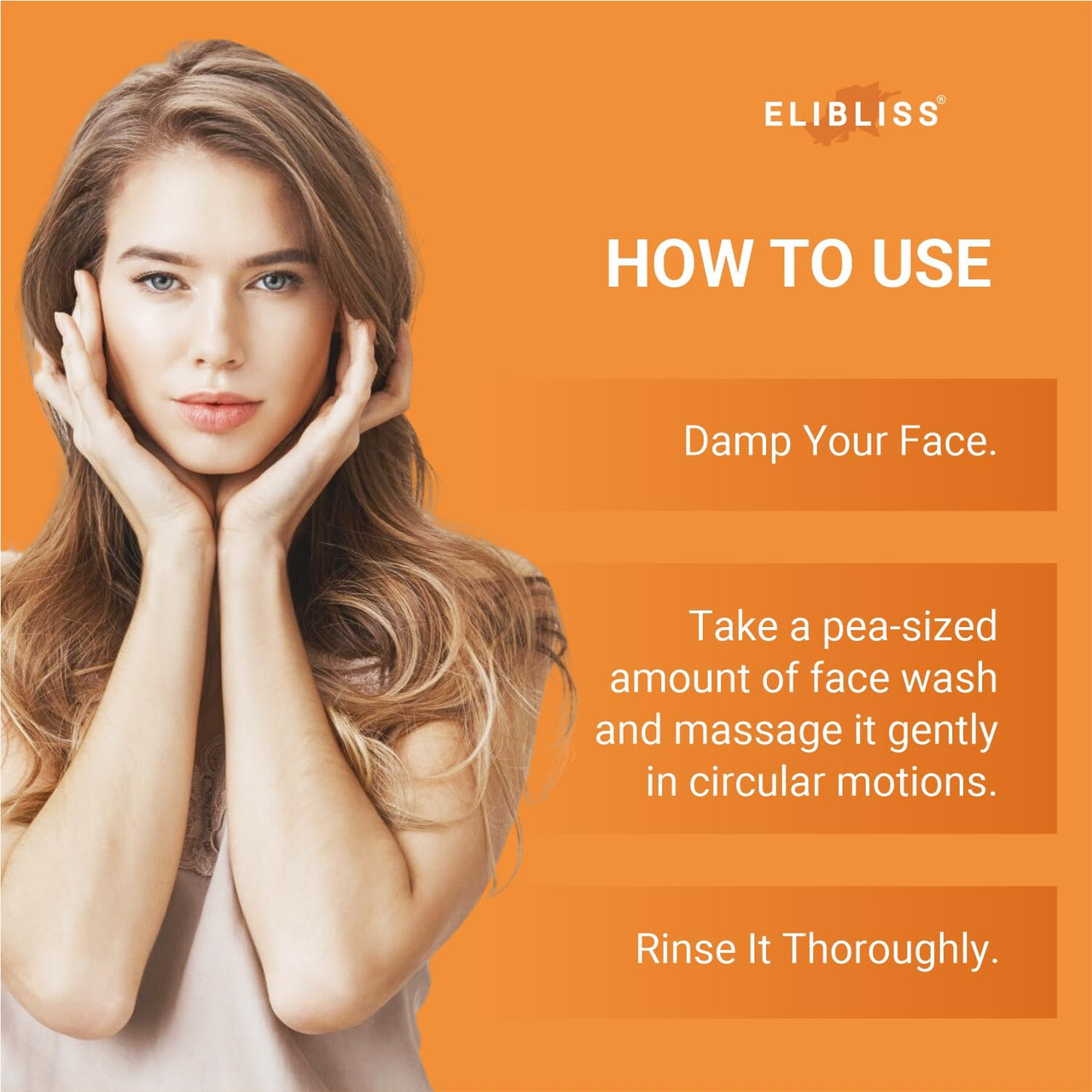 Elibliss Vitamin C Face Wash for Glowing Skin, Brightening & Lightening, Removes Dead Cells, Deep Cleansing, No Parabens & Sulphate, Suitable for All Skin Types 75ml