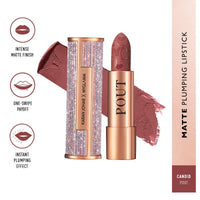 MyGlamm POUT by Karan Johar Intense Matte Plumping Lipstick - Candid Pout (Coffee Brown Shade) | Highly Pigmented, Long Lasting, Lightweight, Creamy Matte Lipstick For Lip Makeup (4g)