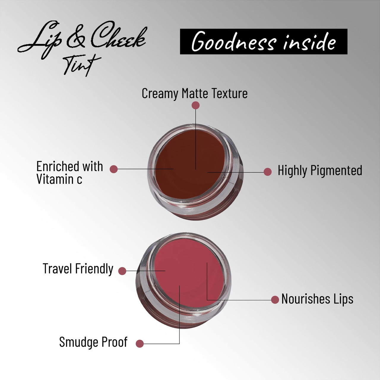 Seven Seas Lips & Cheek Tint Combo Pack of 2 | Matte Natural Blush for Women | Lip Tint with Vitamin E | Nourishing Cheek Tint (Maroon, Hippie Pink)