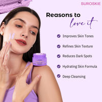 Suroskie Glow & Go De-Tan Clay Mask | Kaolin Clay & Kojic Extract | Removes Tan, Dark Spots & Blackheads | Deep Cleansing & Brightening Face Pack For Glowing Skin | All Skin Types | Men & Women 50G