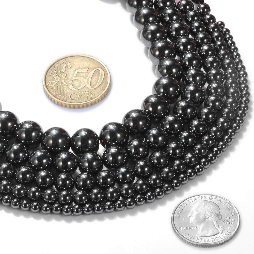 Natural Stone Beads 2mm Hematite Gemstone Round Loose Beads Crystal Energy Stone Healing Power for Jewelry Making DIY,1 Strand 15"