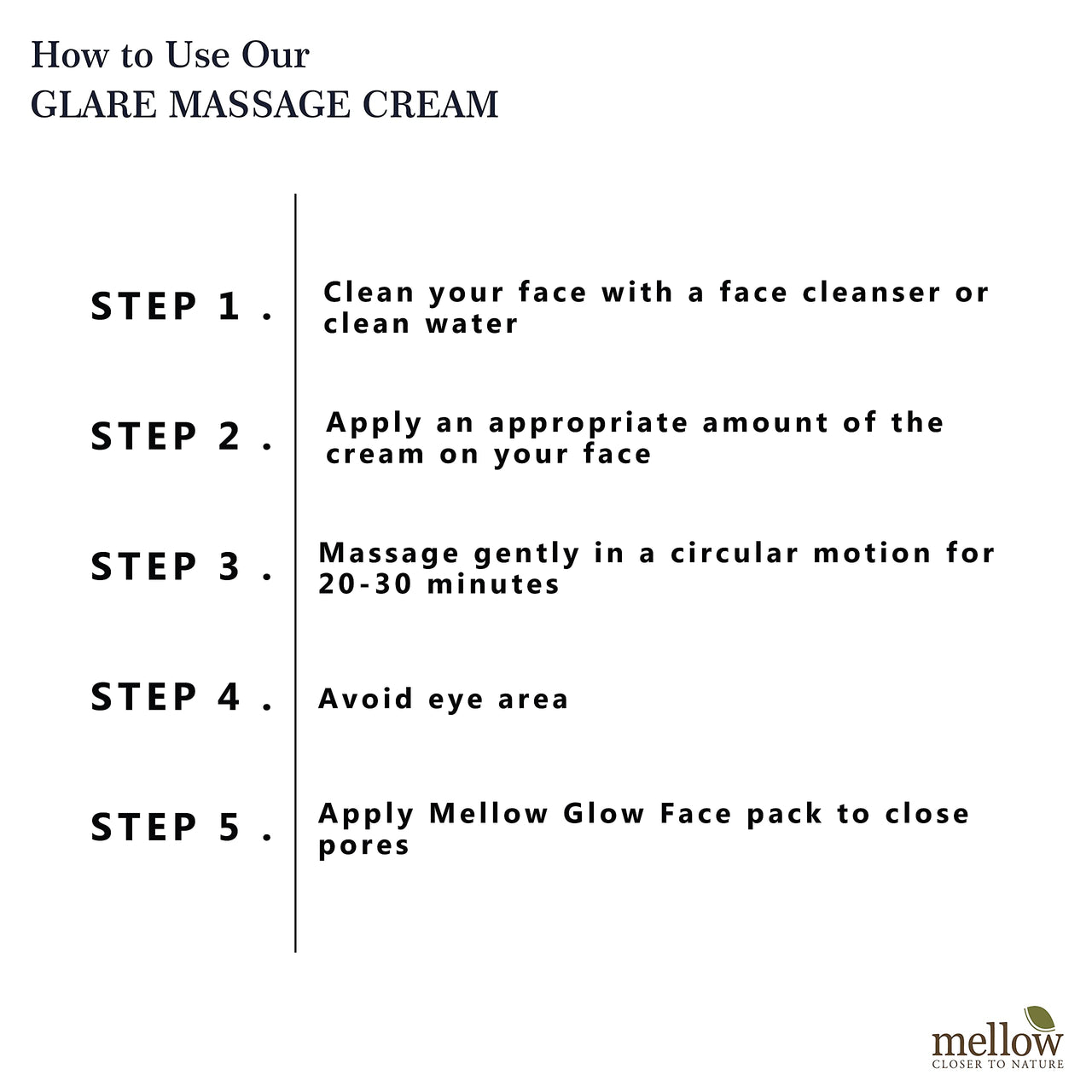 Mellow Herbal Ayurvedic Glare Facial Massage Cream | Deep Hydration & Anti-Aging | Enriched with Jojoba & Almond Oil | Boosts Blood Circulation & Brightens Skin | Paraben & Silicone-Free | 50gm