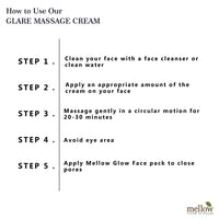 Mellow Herbal Ayurvedic Glare Facial Massage Cream | Deep Hydration & Anti-Aging | Enriched with Jojoba & Almond Oil | Boosts Blood Circulation & Brightens Skin | Paraben & Silicone-Free | 50gm