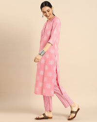 Rajnandini Women's  Pure Cambric Cotton Straight Kurta Set With Dupatta