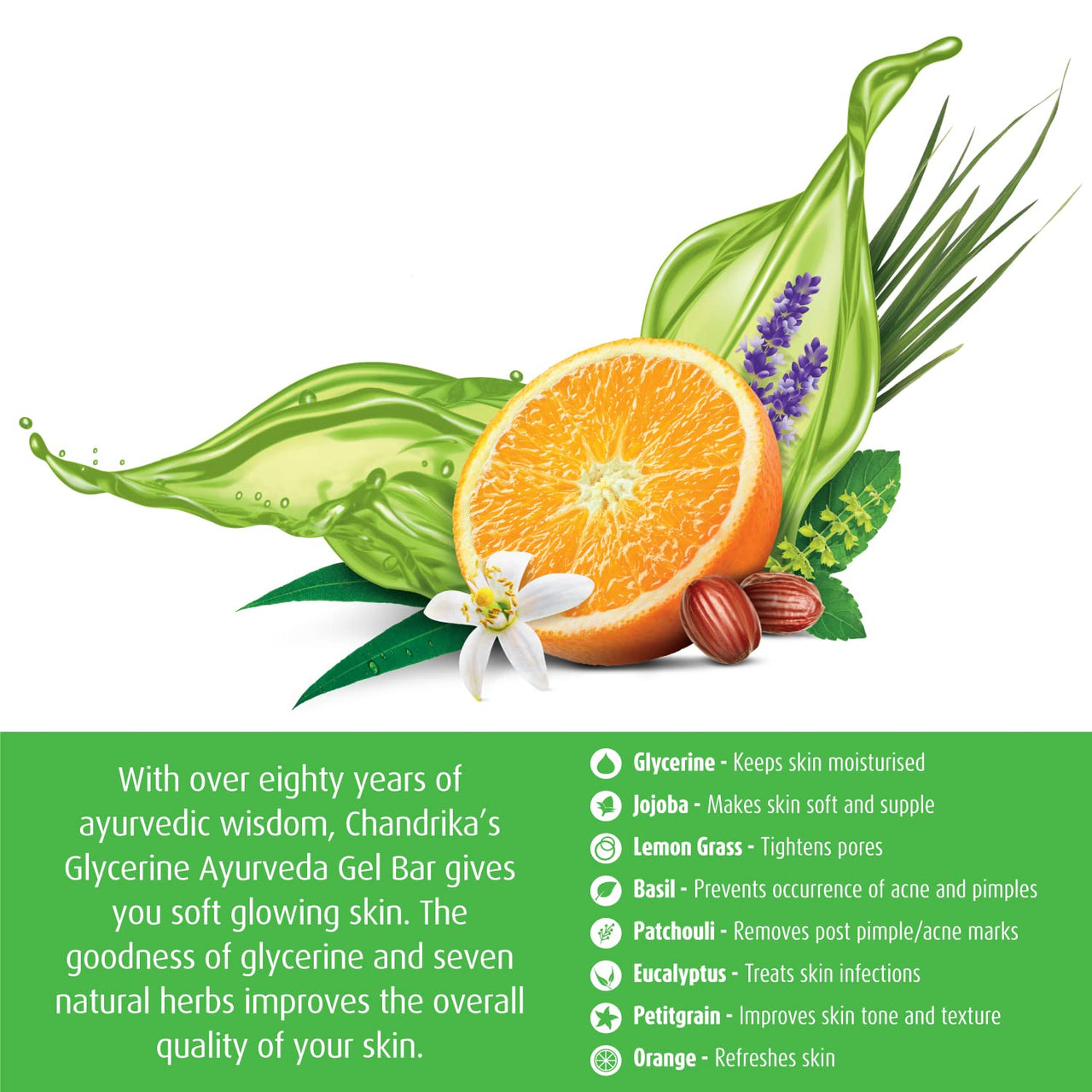 Chandrika Glycerine Soap Pack Of 6, 125g Each & Ayurvedic Handmade Soap, 125g (Pack Of 3) With Free 75g