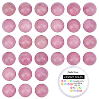 100Pcs Natural Crystal Beads Stone Gemstone Round Loose Energy Healing Beads with Free Crystal Stretch Cord for Jewelry Making (Rhodochrosite, 8MM) Rhodochrosite