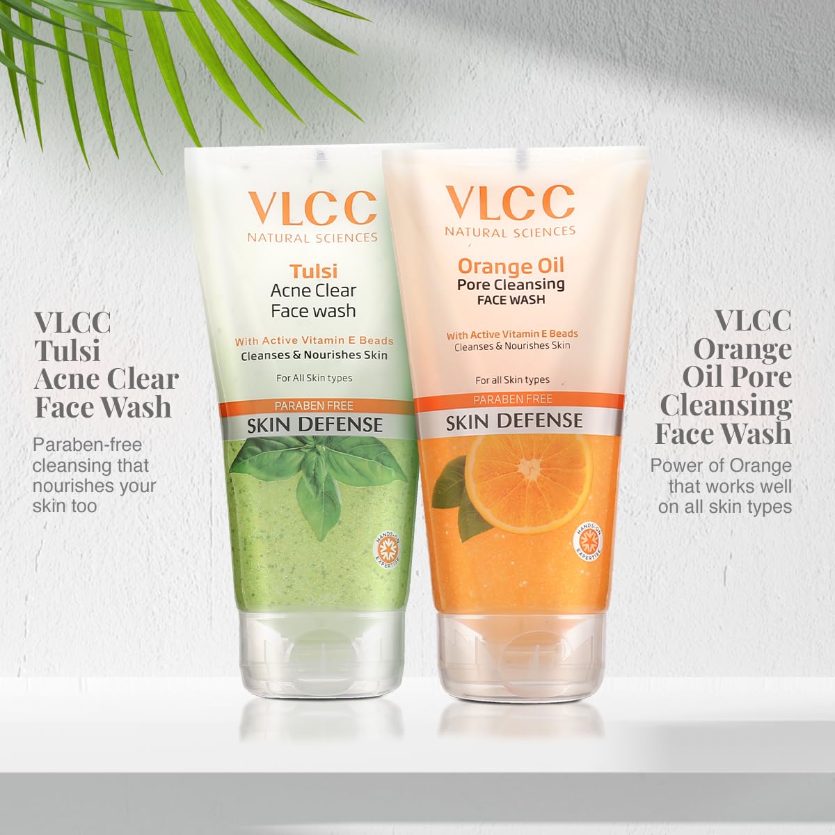 VLCC Tulsi Face Wash, 150ml with Free Orange Oil Face Wash, 150ml
