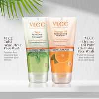 VLCC Tulsi Face Wash, 150ml with Free Orange Oil Face Wash, 150ml