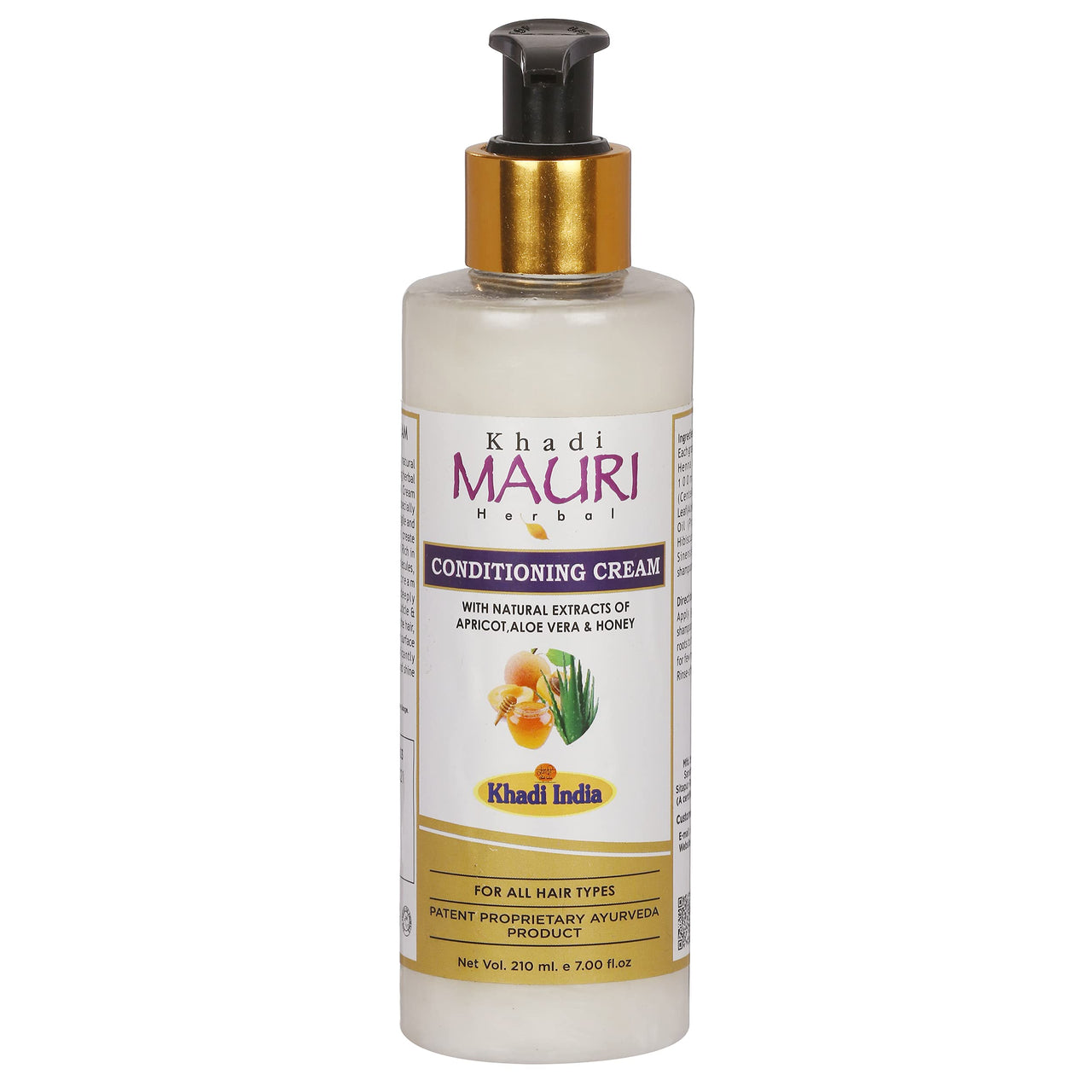 Khadi Mauri Herbal Conditioning Cream Shampoo For Dry & Damaged Hair Treatment & Deep Natural Conditioning, 210 Ml
