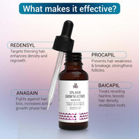 Sotrue Derma Roller 0.5mm with Hair Growth Serum 30ml | 540 Stainless Steel Needles | Derma Roller for Hair Growth & Thickening, Repair Damages with 12% Growth Actives (Black)