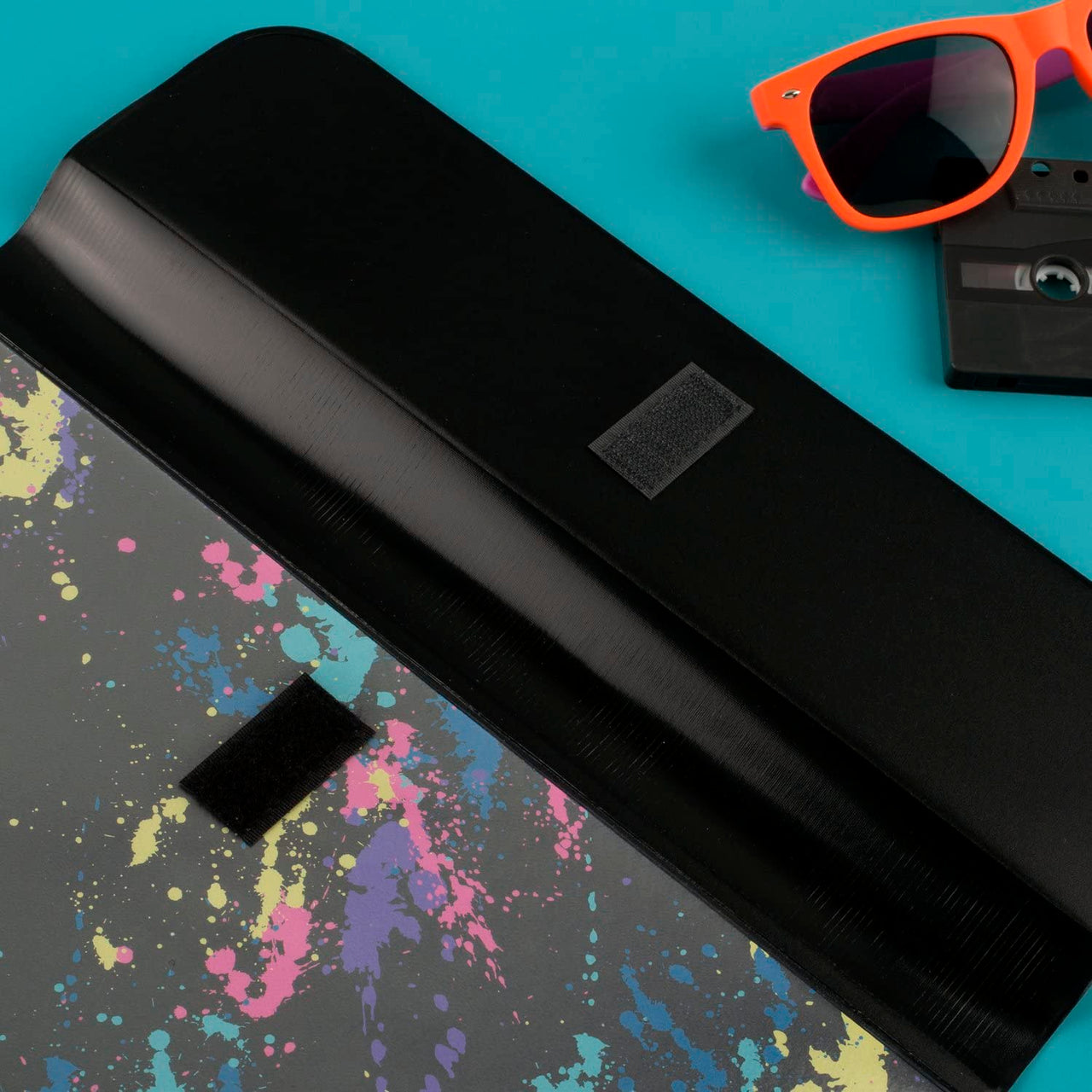 Trapper Keeper Binder, Retro Design, 1 Inch Binder Includes 2 Folders and Extra Pocket, Metal Rings and Spring Clip, Secure Storage, Paint Splatter, Mead School Supplies (260038FO-ECM)