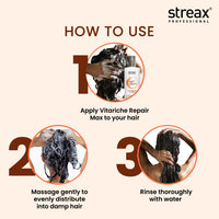 Streax Professional Vitariche Care Repair Max Shampoo For Women | Hair Shampoo With Biovit-A-OX Complex, Hydrolysed Flax Protein & Ceramide| Mild Shampoo For Dry, Damaged Hair, 300ml
