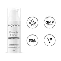PROTOUCH Power Glow Face Drops | Brightening Serum with Korean & Indian Herbs | Lightens Dark Spots, Acne, and Wrinkles | For Clear, Glowing Skin - All Skin Types (Pack of 2)