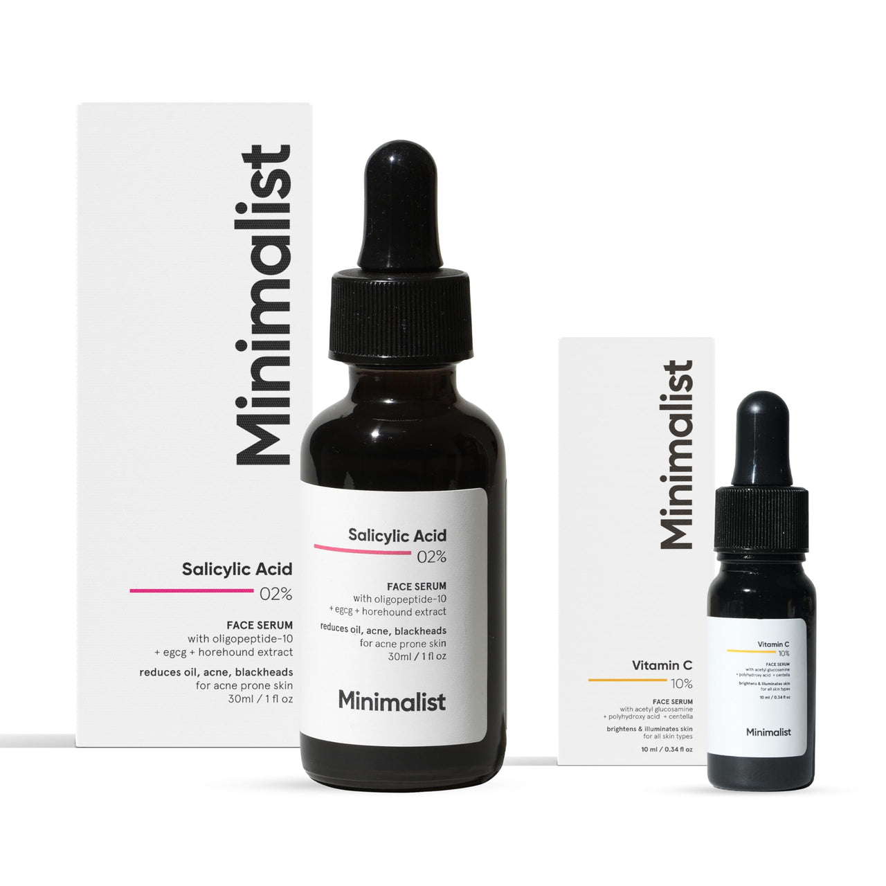 Minimalist 2% Salicylic Acid Serum (30 ml) and 10% Vitamin C Serum (10 ml) Combo