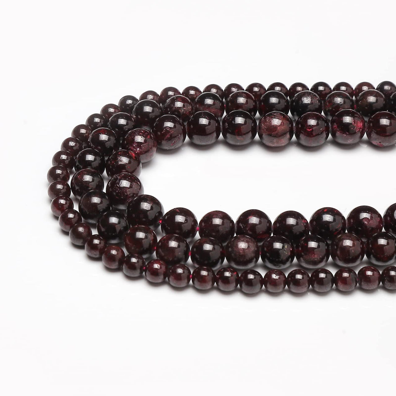 45pcs 8mm Natural Stone Beads Red Garnet Beads Energy Crystal Healing Power Gemstone for Jewelry Making, DIY Bracelet Necklace