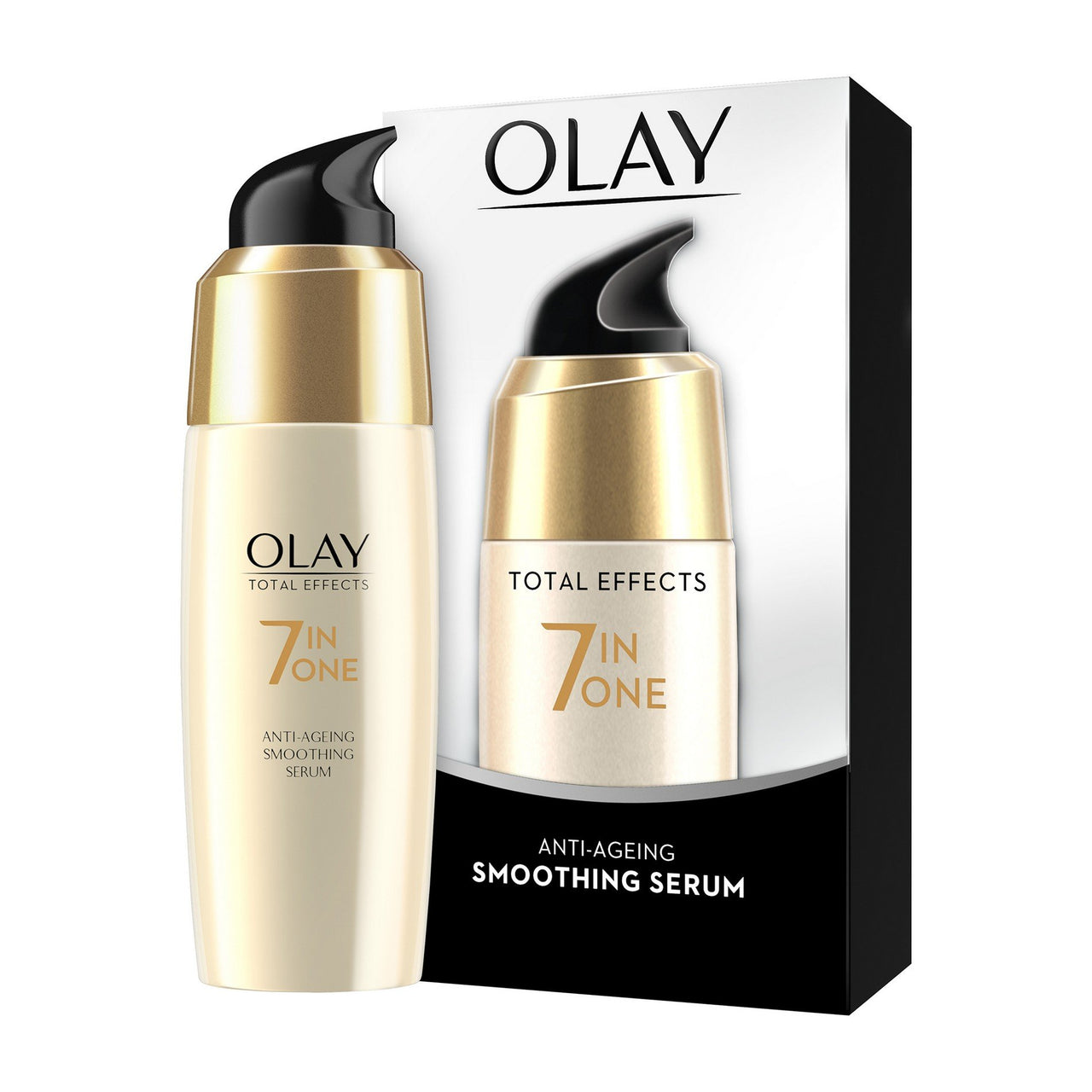 Olay Serum Total Effects 7 in 1, Anti-Ageing Smoothing Serum, 50 ml And Olay Day Cream Total Effects 7 in 1, Anti-Ageing Gentle Moisturiser, 50g