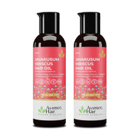 Avimee Herbal Javakusum Hibiscus Hair Oil | For Soft & Silky Texture | Loaded with Vitamin C, Flavonoids, Amino Acids, Mucilage Fiber, and Antioxidants | 100 mL | Pack of 2