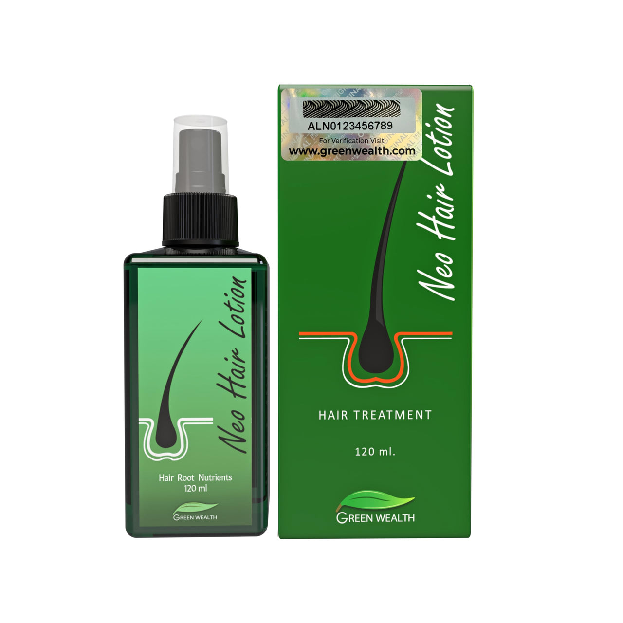 Green Wealth Neo Hair Lotion, 120 ml, Hair Regrowth Treatment, Vitamin B For Hair Growth, Strengthens Damaged Hair Loss And Revitalizes Scalp Hair Care