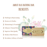 Ohria Ayurveda Amrit Ras Bathing Bar | Hydrating Ayurvedic Soap | Softens, Nourishes & Revitalizes Skin | Enriched with Natural Ingredients for Deep Moisture | Suitable for All Skin Types | 120g