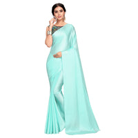 Cloud walker Women Soft Satin Silk Saree With Digital Printed Unstiched Blouse Piece(5.5m Saree +0.8m Blouse Piece).