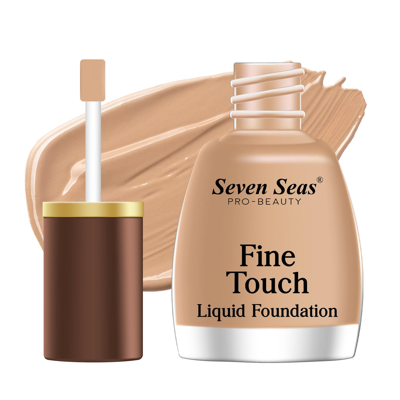 Seven Seas Fine Touch | Long Lasting | Waterproof | Lightweight Liquid Foundation Matte Finish Foundation for Face Makeup (Skin, 12ML)