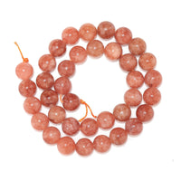 45pcs 8mm Natural Stone Beads Sunstone Chalcedony Beads Energy Crystal Healing Power Gemstone for Jewelry Making, DIY Bracelet Necklace