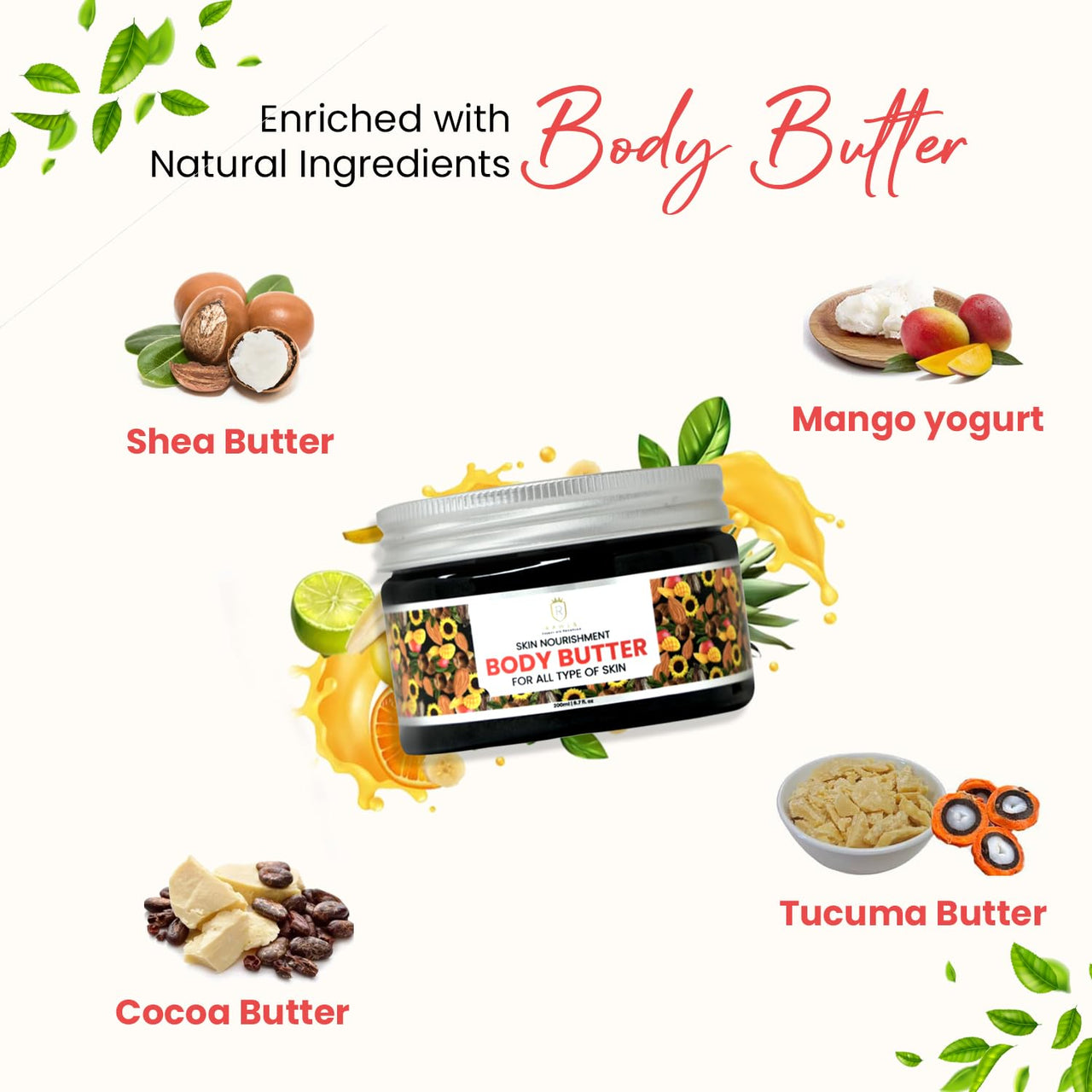 RAWLS Deep Nourishing Body Butter for Dry Skin, 200 ml | Winter Moisturizer with Shea Butter, Cocoa Butter, Mango Butter & Vitamin E | Intense Hydration & Deep Nourishment | Non-Greasy | SLS & Paraben-Free