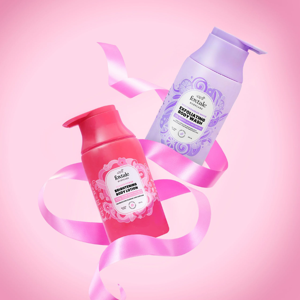 Foxtale Clear and Luminous Combo | 2% Salicylic Acid Exfoliating Body Wash with Zinc PCA for Smooth, Bump-Free Skin + SPF 30 Brightening Body Lotion with Vitamin C & Niacinamide for Even-Toned, Radiant Glow | Fades Pigmentation & Prevents Tanning | 2-Step