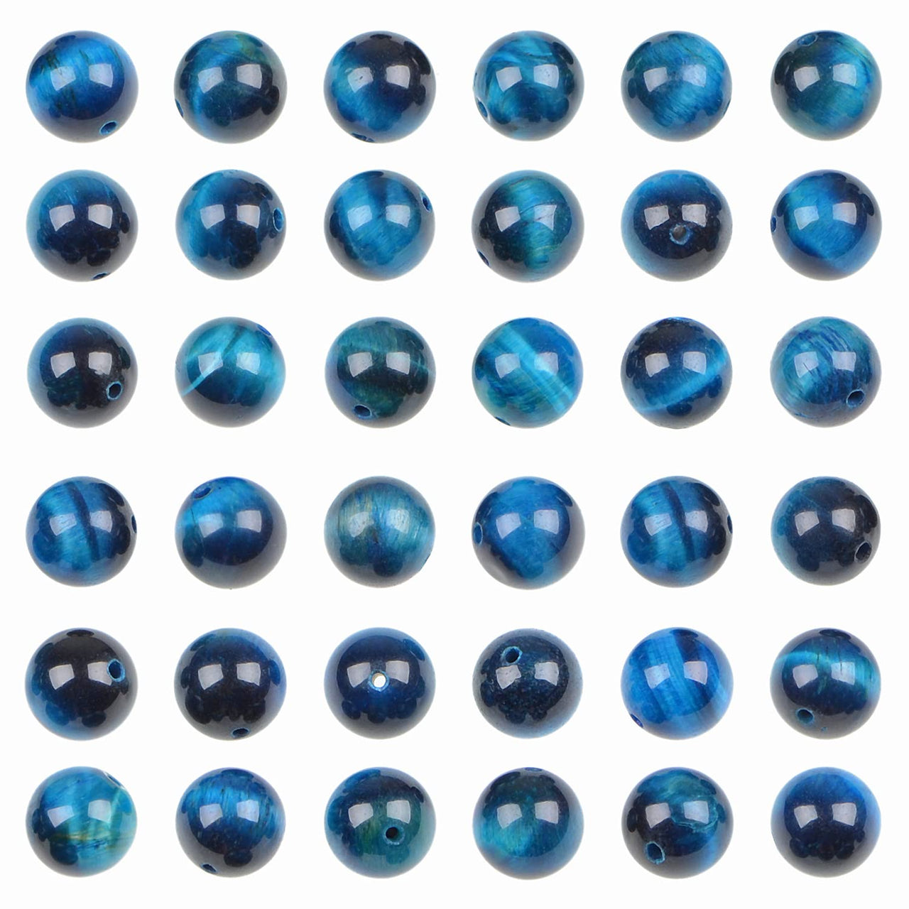 Bymitel 210pcs Natural Crystal Beads Stone Gemstone Round Energy Healing Loose Beads with Stretch Cord for Jewelry Making Bracelets Anklets (Blue Zircon Tiger's  Eye, 4mm 210pcs) Blue Zircon Tiger's  Eye