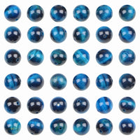 Bymitel 210pcs Natural Crystal Beads Stone Gemstone Round Energy Healing Loose Beads with Stretch Cord for Jewelry Making Bracelets Anklets (Blue Zircon Tiger's  Eye, 4mm 210pcs) Blue Zircon Tiger's  Eye
