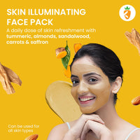 Karrot Natural Skincare Ubtan Face Pack, Enhances Glow and Brightness, Increases Softness and Removes Tan, Made with Kastoori Haldi, Sandalwood, Rosewater, For Women and Men, All Skin Types, 100gms