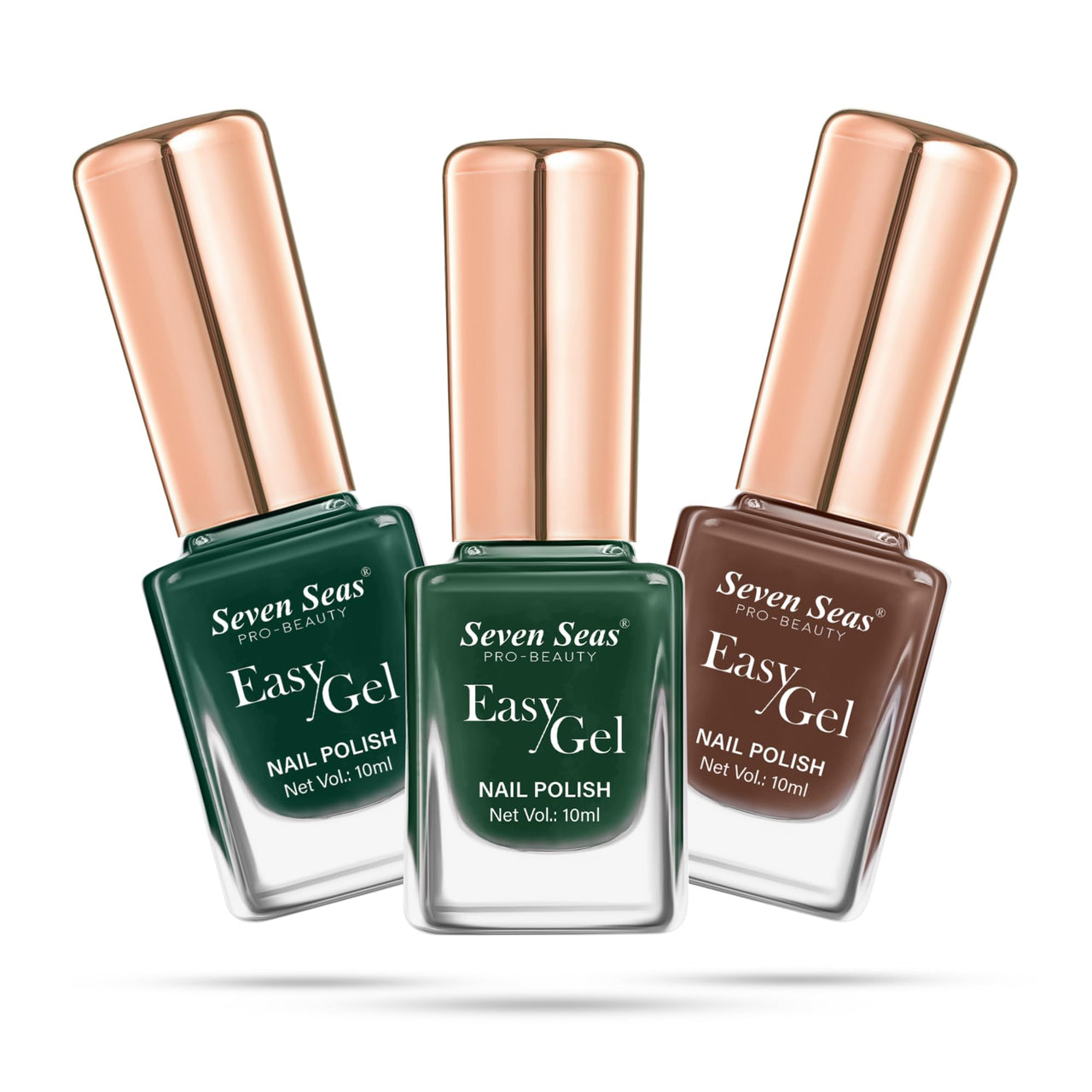 Seven Seas Easy Gel Nail Polish | Quick Dry Gel Nail Polish, Pack of 3 (Combo-10, 30ml)