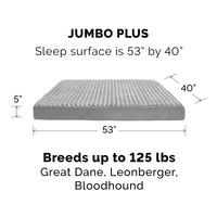 Furhaven Replacement Dog Bed Cover Ultra Plush Faux Fur & Suede Mattress, Machine Washable - Gray, Jumbo Plus (XX-Large) Ultra Plush Curly Faux Fur (Gray) 53.0