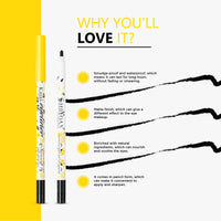 Shryoan The Glider Kajal Pencil| 24-Hr Long Stay | Super Smooth Glide | Waterproof, Smudge Proof & Fadeproof | Deep Matte Finish (1.35g)