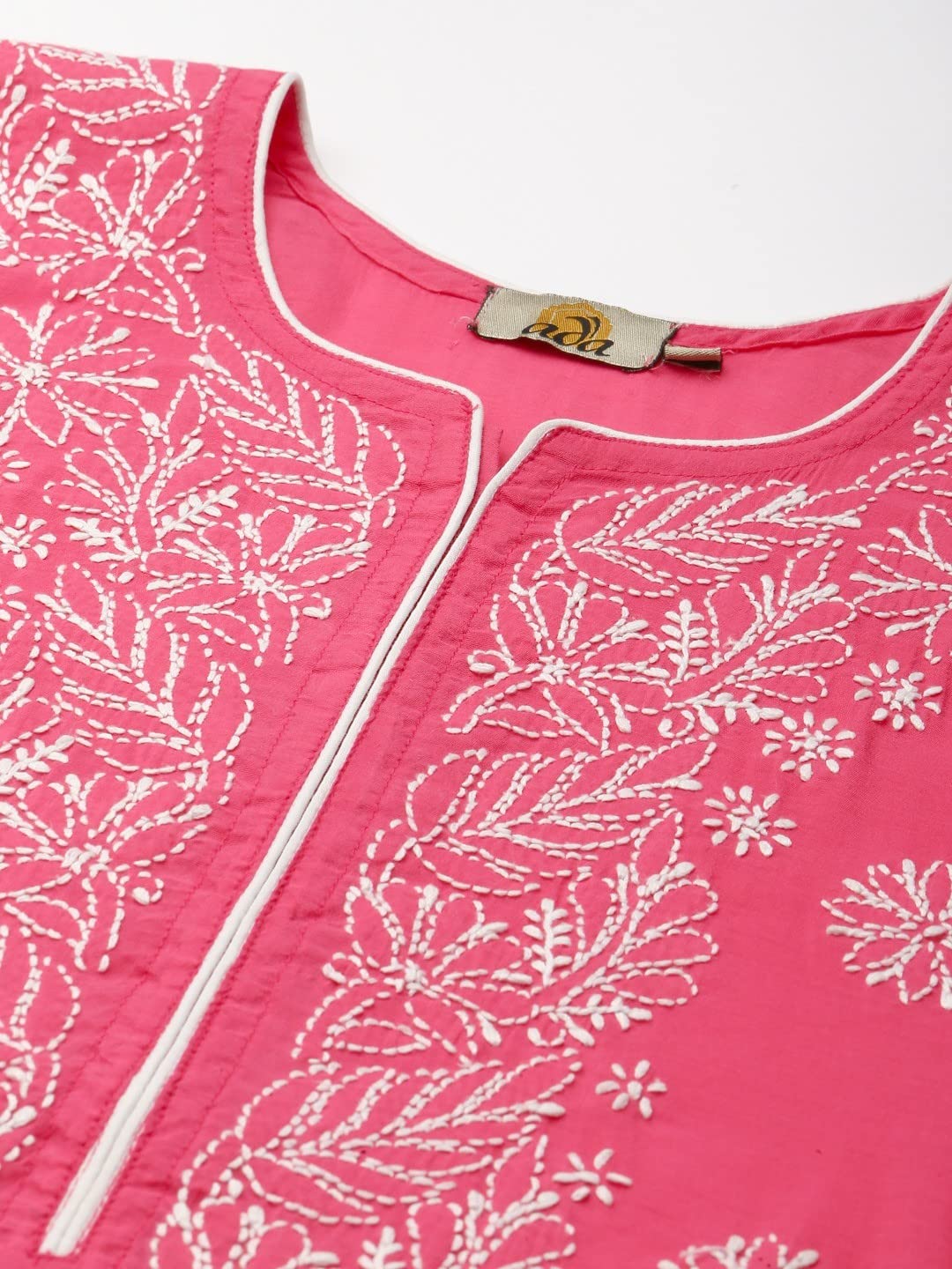 Ada Hand Embroidered New Lucknowi Chikankari Chanderi Kurta Kurti for Women A411175