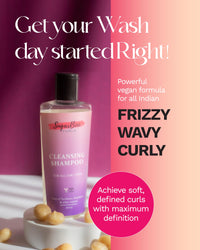 SugarBoo Curls Cleansing Shampoo (100ml) for Dry, Frizzy, Wavy, Curly Hair. Vegan & CG Friendly. No Parabens, Sulphates & Other Nasties
