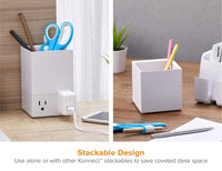 Bostitch Office Konnect Pencil Cup Desk Organizer, Pen Cup, 2-Pack, White Pencil Cup, 2-Pack