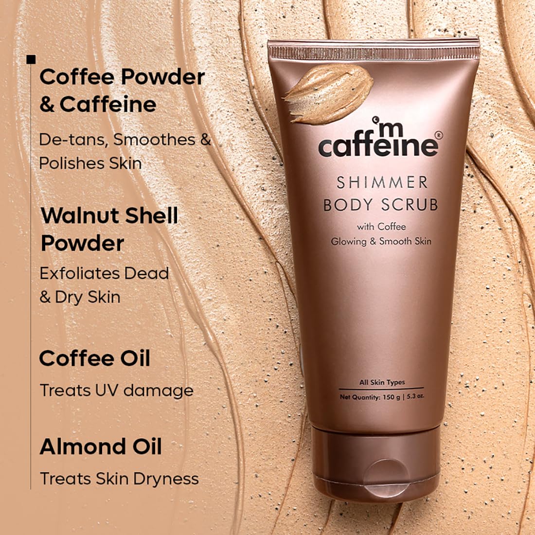 mCaffeine Shimmer Body Polishing Kit for women and men| Shimmer Body Scrub with Coffee & Shimmer Body Butter with Cocoa Butter | For Illuminizing Soft Shimmer & Glowing Skin for men and women