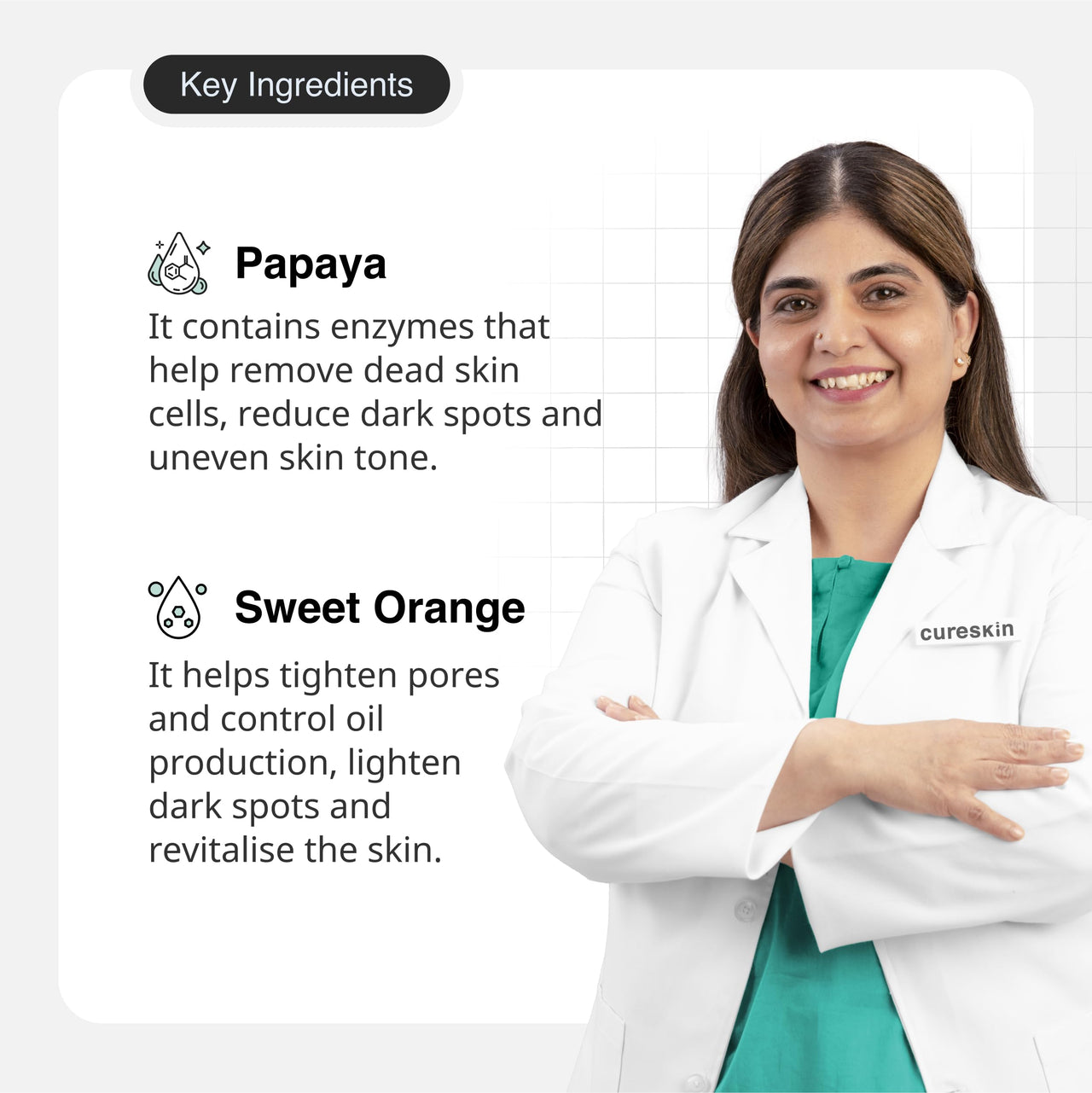 Cureskin Under Arm Brightening Cream Mask with Papaya & Sweet Orange | Dark Underarms & Hyperpigmentation | Under arm Dark Removing Cream, 50 g (Pack of 1)