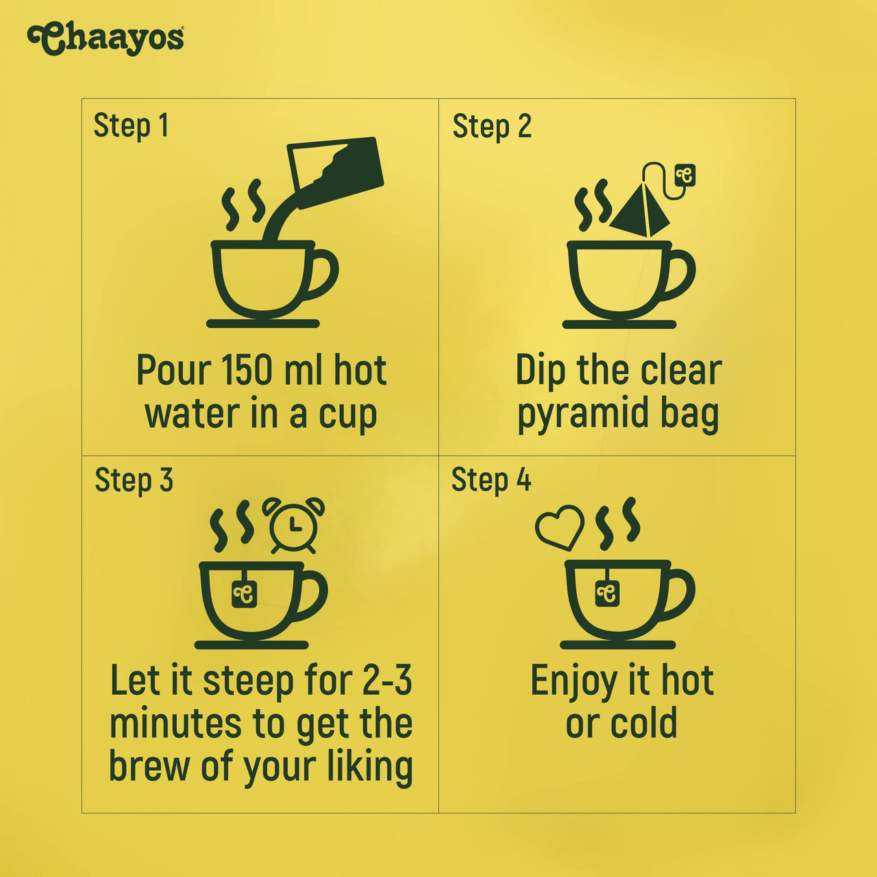 Chaayos Chamomile Tea - 25 Chamomile Green Tea Bags | Chamomile And Green Tea Leaves | Contains Pure Chamomile Flowers | Rich In Antioxidants | Whole Leaf Tea - 150 Gm