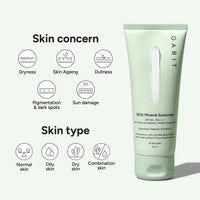 Gabit 100% Mineral Sunscreen SPF 50 PA++++ | Water & Sweat Resistant, UVA/B & Blue Light Protection | No White Cast | Vit E, Gooseberry, Winter Cherry | Normal, Oily, Dry Skin Types | Oil free |50ml
